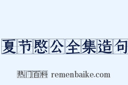 夏节愍公全集造句是什么意思的图片
